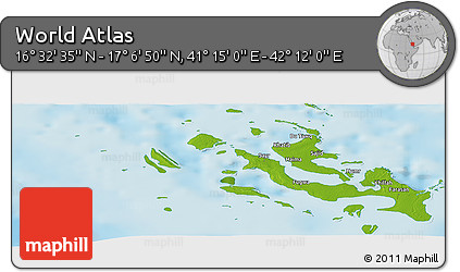 Physical Panoramic Map of the Area around 16° 49' 43" N, 41° 43' 30" E