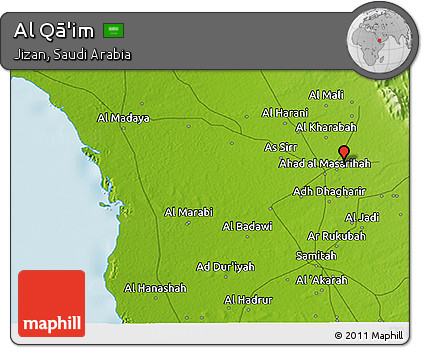 Physical 3D Map of Al Qā'im
