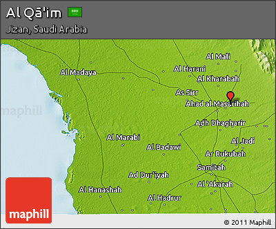 Physical 3D Map of Al Qā'im