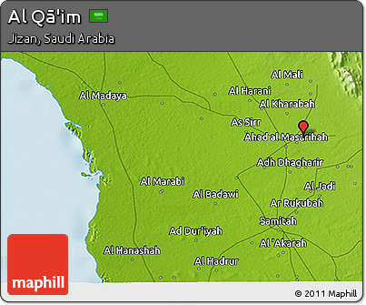 Physical 3D Map of Al Qā'im
