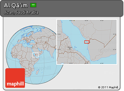 Gray Location Map of Al Qā'im
