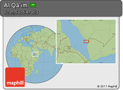 Savanna Style Location Map of Al Qā'im