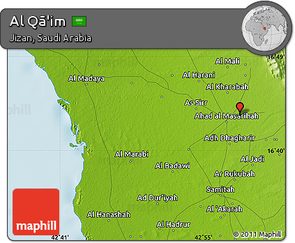Physical Map of Al Qā'im