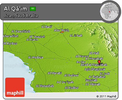 Physical Panoramic Map of Al Qā'im