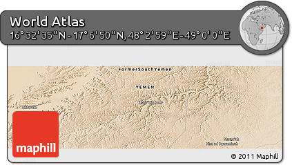 Satellite Panoramic Map of the Area around 16° 49' 43" N, 48° 31' 29" E