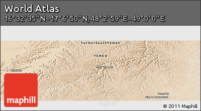 Satellite Panoramic Map of the Area around 16° 49' 43" N, 48° 31' 29" E