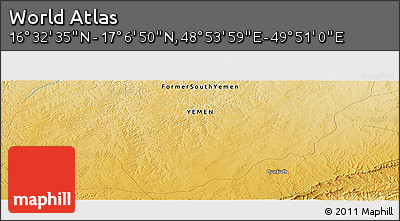 Physical Panoramic Map of the Area around 16° 49' 43" N, 49° 22' 30" E