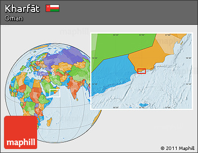 Political Location Map of Kharfāt