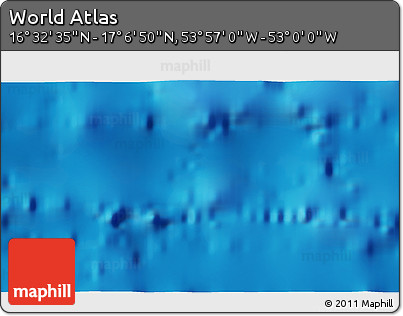 Physical 3D Map of the Area around 16° 49' 43" N, 53° 28' 30" W