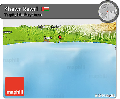 Physical 3D Map of Khawr Rawrī