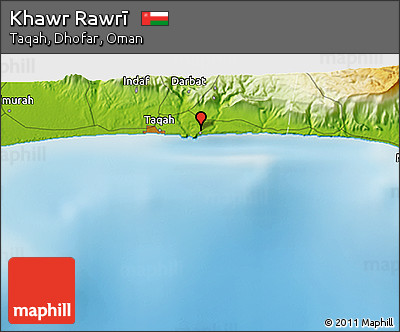 Physical 3D Map of Khawr Rawrī