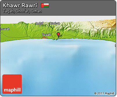 Physical 3D Map of Khawr Rawrī