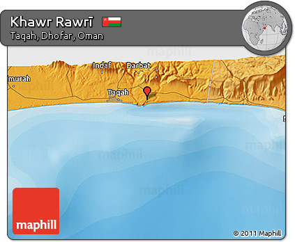 Political 3D Map of Khawr Rawrī