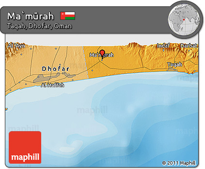 Political 3D Map of Ma`mūrah