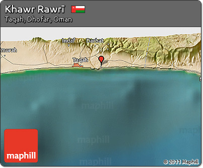 Satellite 3D Map of Khawr Rawrī