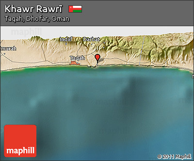 Satellite 3D Map of Khawr Rawrī