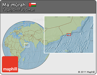 Savanna Style Location Map of Ma`mūrah, hill shading
