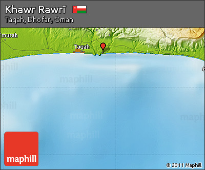 Physical Map of Khawr Rawrī