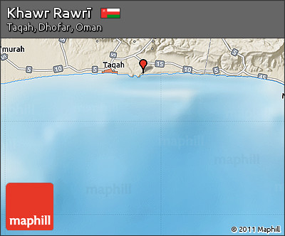 Shaded Relief Map of Khawr Rawrī