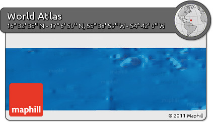 Physical Panoramic Map of the Area around 16° 49' 43" N, 55° 10' 29" W