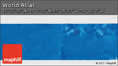 Physical Panoramic Map of the Area around 16° 49' 43" N, 55° 10' 29" W