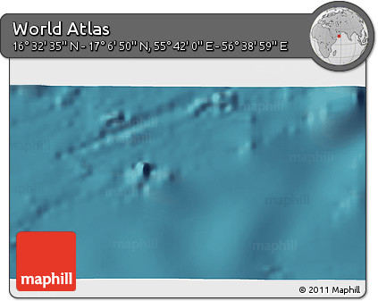 Satellite 3D Map of the Area around 16° 49' 43" N, 56° 10' 29" E