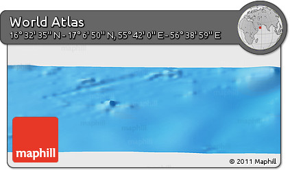 Physical Panoramic Map of the Area around 16° 49' 43" N, 56° 10' 29" E