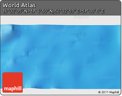 Physical 3D Map of the Area around 16° 49' 43" N, 57° 1' 29" E