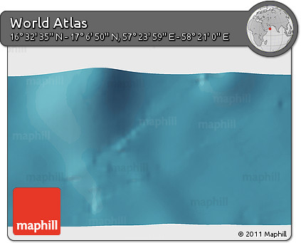 Satellite 3D Map of the Area around 16° 49' 43" N, 57° 52' 30" E