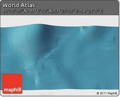 Satellite 3D Map of the Area around 16° 49' 43" N, 57° 52' 30" E