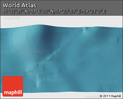 Satellite 3D Map of the Area around 16° 49' 43" N, 57° 52' 30" E