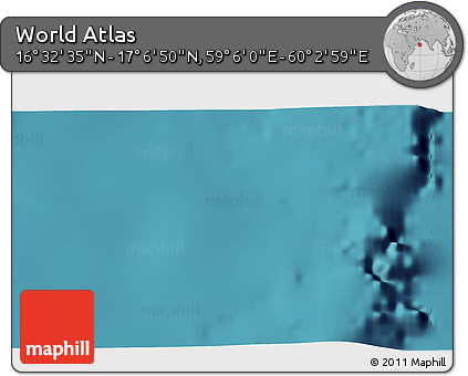 Satellite 3D Map of the Area around 16° 49' 43" N, 59° 34' 30" E