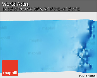 Shaded Relief 3D Map of the Area around 16° 49' 43" N, 59° 34' 30" E