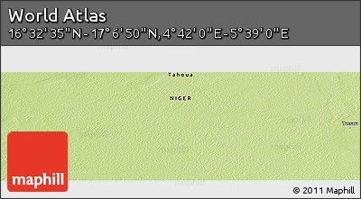 Physical Panoramic Map of the Area around 16° 49' 43" N, 5° 10' 30" E