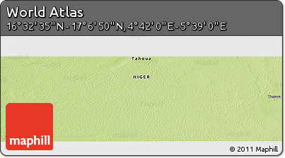 Physical Panoramic Map of the Area around 16° 49' 43" N, 5° 10' 30" E