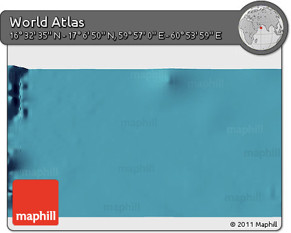 Satellite 3D Map of the Area around 16° 49' 43" N, 60° 25' 29" E