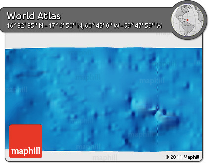 Physical 3D Map of the Area around 16° 49' 43" N, 60° 16' 29" W