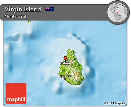 Physical 3D Map of Virgin Island
