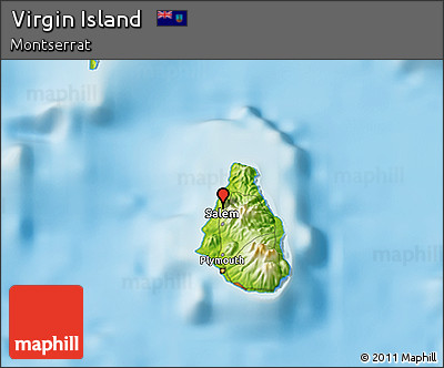 Physical 3D Map of Virgin Island