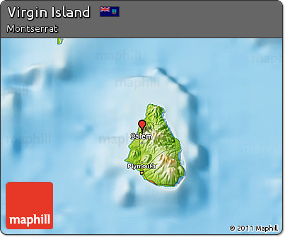 Physical 3D Map of Virgin Island