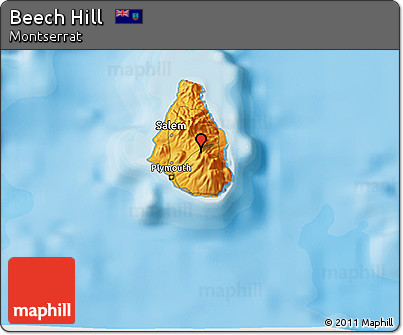 Political 3D Map of Beech Hill