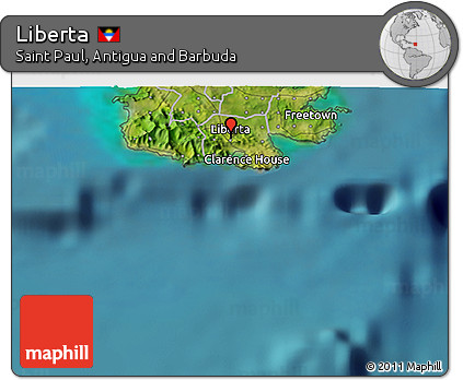 Satellite 3D Map of Liberta