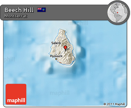Shaded Relief 3D Map of Beech Hill