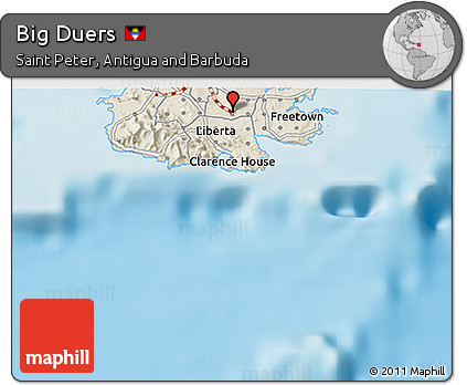 Shaded Relief 3D Map of Big Duers