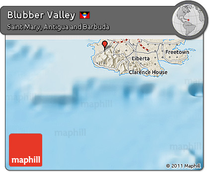 Shaded Relief 3D Map of Blubber Valley