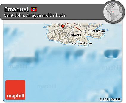 Shaded Relief 3D Map of Emanuel