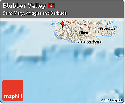 Shaded Relief 3D Map of Blubber Valley
