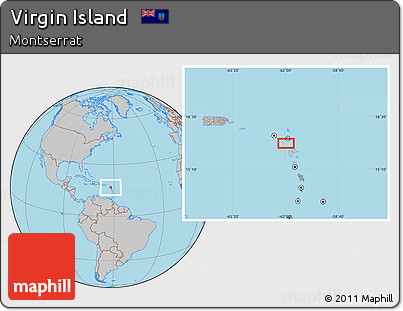Gray Location Map of Virgin Island