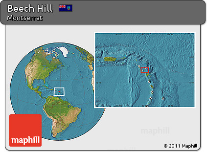 Satellite Location Map of Beech Hill