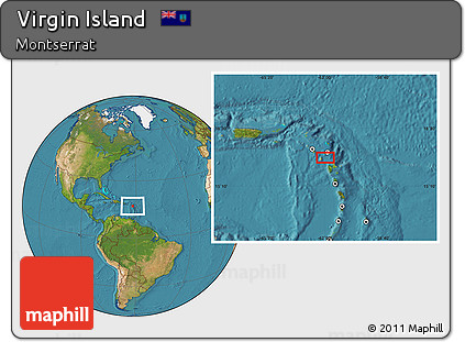 Satellite Location Map of Virgin Island